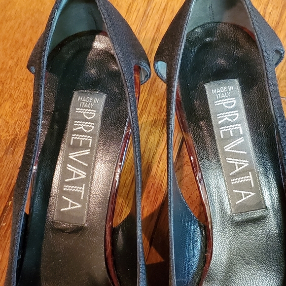 Prevata Womens Italian Heels Faux Tortoise Shell Pointed Toe Leather Sole 6 AA - Picture 5 of 14